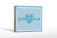 Holzschild Spruch 20X30 Cm Lieblingsmensch Blaues Herz Deko Schild