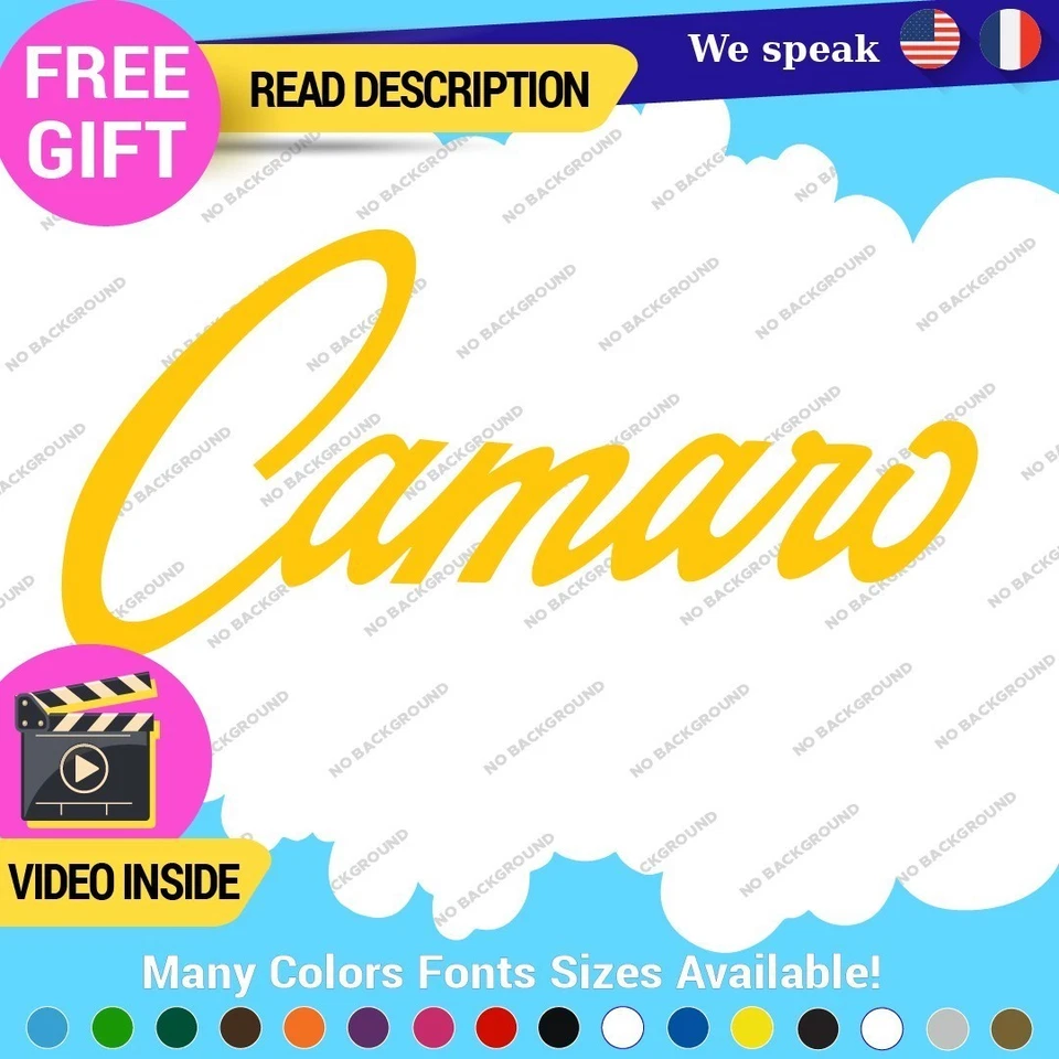 Fits Camaro Decals Stickers Vinyl Chevrolet Z28 RS Chevy Corvette LSX SS Script Foto 2 de 4