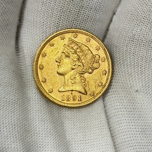 1891-CC $5 Liberty Head Gold Half Eagle CARSON CITY PRE33 Five Dollar Coin RARE!