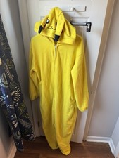 Pikachu Zip-Up Hooded Adult One Piece Yellow XL Unisex Costume Pajamas Sleepwear