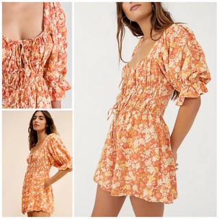 Free People Show Me Love Floral Romper One Piece Jumper XS