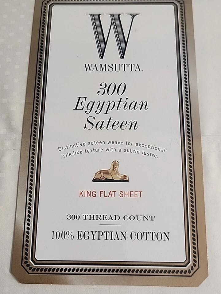 Wamsutta 300 Egyptian Sateen King folha plana creme novo lacrado FEITO NOS EUA - Imagem 4 de 4