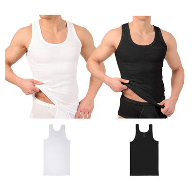 Herren Unterhemden 4-6-8-10 Stück Feinripp Doppelripp Weiß Schwarz Gr. M - 6XL
