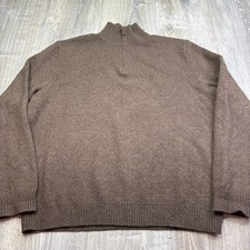Polo Ralph Lauren Sweater 100 Lambs Wool 1/4 Zip Brown Men s Size XL