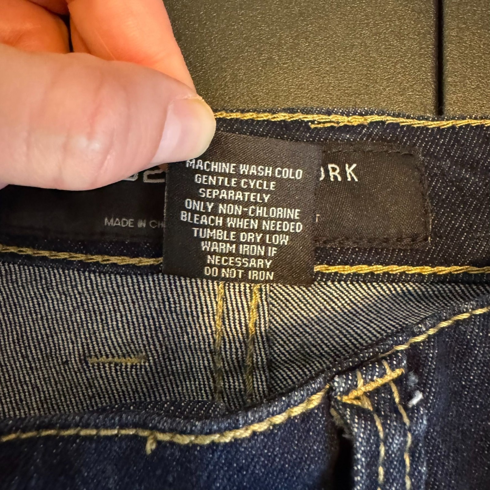 WT02 Dark Deconstructed Patchwork Jeans, Creased,… - image 7