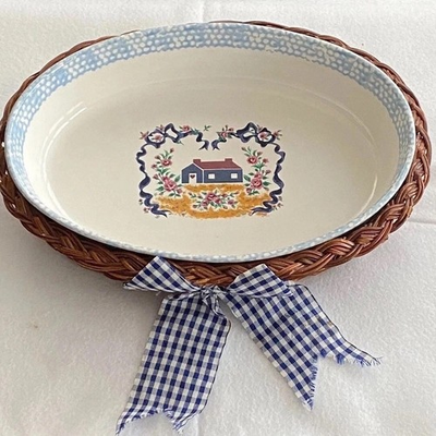 #ad #ad Teamson 1995 Sweet Home Serving Dish In Basket #4069 $11.96