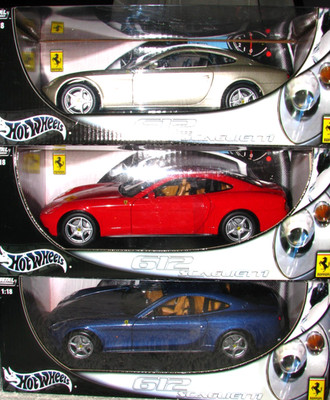 ミニカー HOTWHEELS Ferrari 612 SCAGLIETTI 1/18 1/18 SCALE Hot Wheels FERRARI 612 SCAGLIETTI (SET OF 3) RED, BLUE