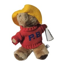 Paddington Teddy Bear Plush Red Sweater Yellow Hat Vtg Eden Bullhorn Megaphone