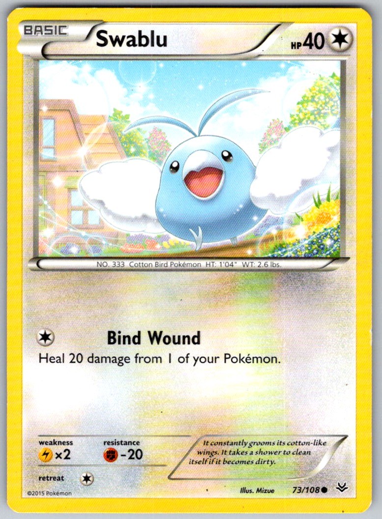 2015 Swablu 73/108 Pokemon Roaring Skies C