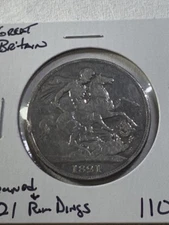 1821 Great Britain Crown St. George Slaying a Dragon Cleaned & Rim Dings