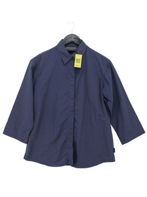 Kathmandu Damen Shirt UK 10 Blau 100% Nylon 3/4 Arm Kragen Basic