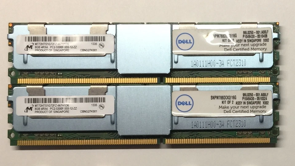 2 8GB (16GB total) Dell DDR2 ECC RAM/Memory (*UNTESTED*), 667MHz PC2-5300F - Image 2 of 4