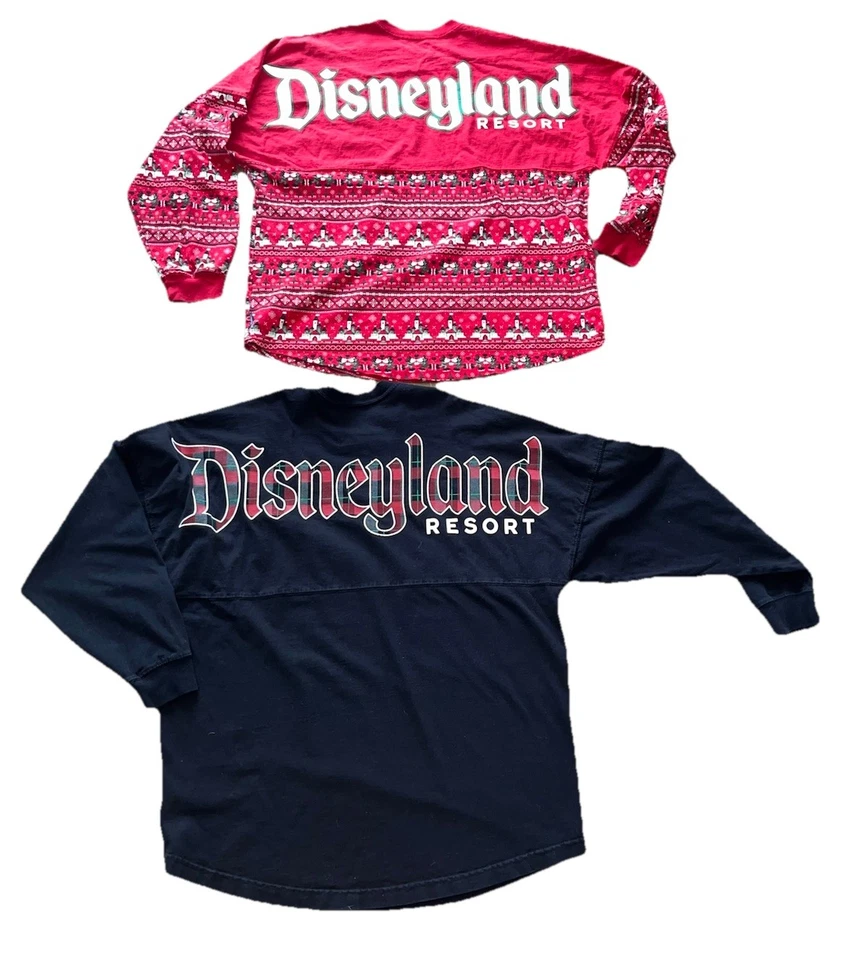 Lot x 2 Disneyland Christmas Spirit Jersey Red Mickey Minnie Black Plaid M/L - Image 4 of 4