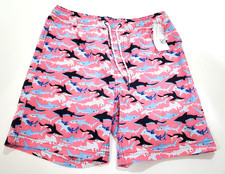 Member's Mark Men's 4-Way Stretch UPF 50 Resort Swim Trunk S Pink Sharks