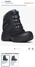 BRAND NEW Columbia Youth Rope Tow III Waterproof Snow Boots Red US Size 5