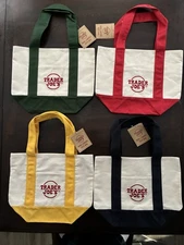 ~ TRADER JOES ~ MINI CANVAS TOTE BAGS ~ SET OF 4 ~ BRAND NEW ~