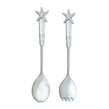 Salad Servers with Spoon and Fork Set - Starfish - Stainless Steel Cooking Ut...