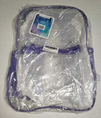 Purple Basic Heavy Duty Clear Backpack Transparent Bookbag Kids School Travel