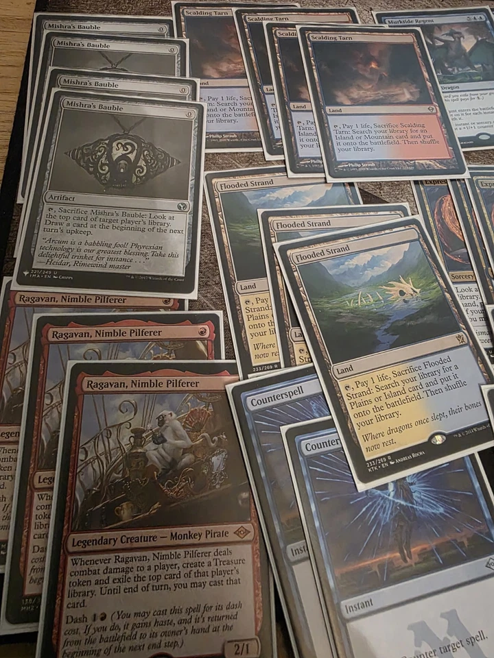 MTG UR Modern Deck - Force of Negation, Scalding Tarn, Ragavan w/ Deck Box NM - Image 3 of 4