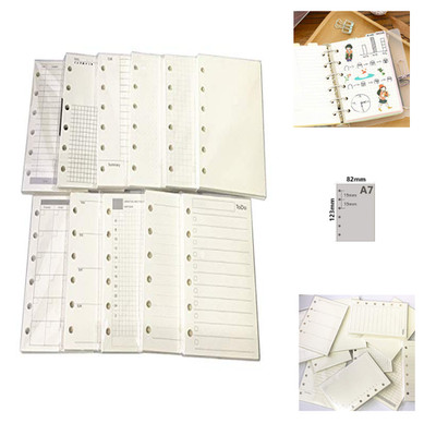 Harphia A7 Planner Inserts 11 Designs 45 Blatt 100gsm 6 Loch