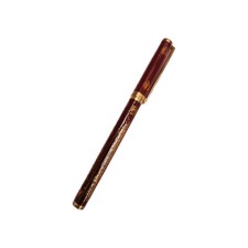 An S.T. Dupont Paris Laque de Chine Red & Gold Ballpoint Pen Gold Plated
