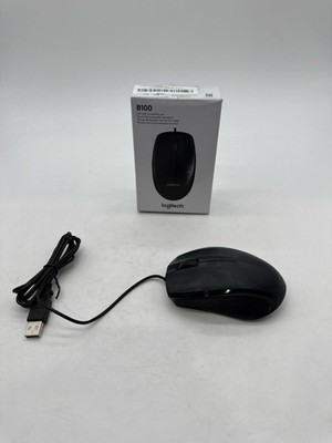 Logitech B100 Wired USB Mouse Ambidextrous Black 910-001439