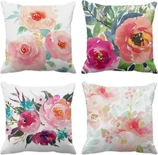 Emvency Set of 4 Throw Pillow Covers 18" x (Pack 4), Floral 