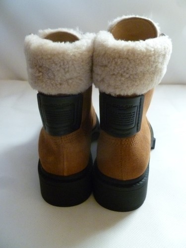 COACH Lorimer Suede Combat Booties Raw Umber Brown UK 4.5 RRP $265.00 US 6.5 37 - Picture 21 of 24
