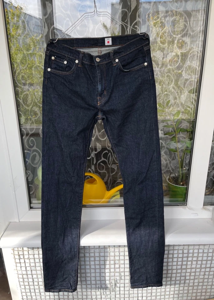 Edwin Japanese Selvedge Denim Slim Tapered Jeans ED-80 Navy Blue Men's W29 L34 - Image 2 of 4