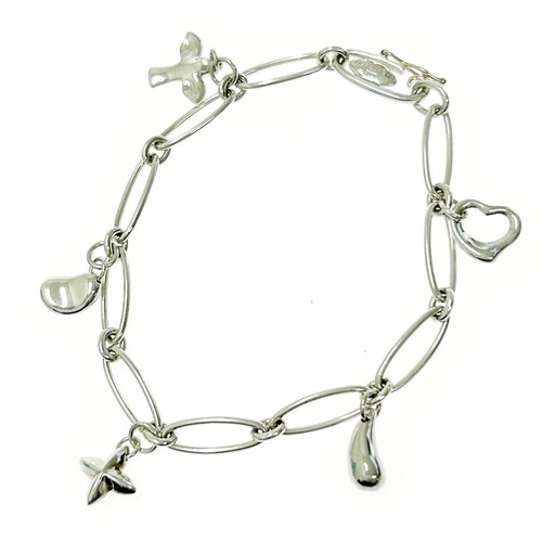 Tiffany & Co. Elesa Peretti 5 Charm Bracelet Bracelet Silver Japan NM W/Box