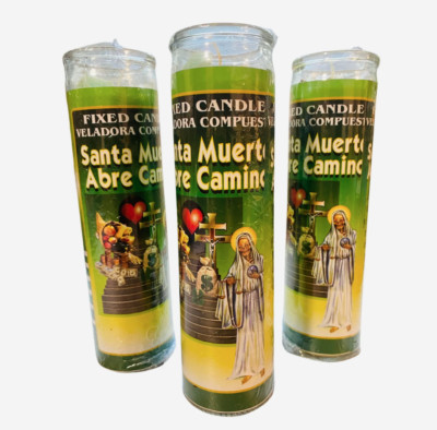 Santa Muerte Abre Caminos Veladora, Holy Death Open Roads Candle