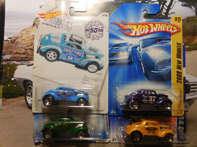 Hot Wheels Pass'n Gasser LOT 4 LARRY WOOD 50 PERFORMANCE NEW MODELS 37 FORD COUP