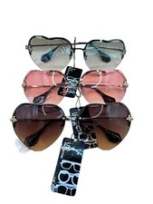 1xHeart Shaped Sunglasses Metal Frame Women Cute Aviator bee charm retro sunnies