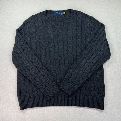 Suéter Polo Ralph Lauren Para Hombre L Carbón 100% Algodón Pescador Tejido con Cable - Imagen 7 de 17