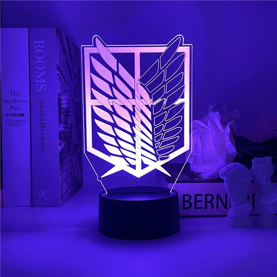 Lámpara Led Ataque A Los Titanes Manga Decoración Veilleuse