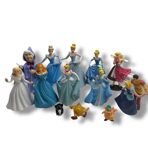 Disney Vintage Cinderella Lot Of 13 Cake Toppers - Disney Store Princess Set