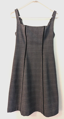 Urban Outfitters SZ XS Gray Square Neck Plaid Mini Dress 4221