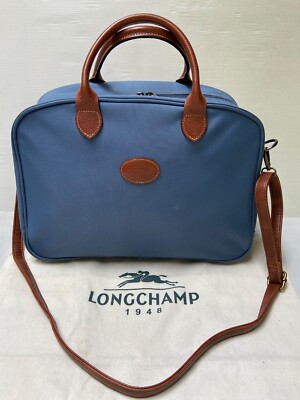 Umhängetasche Gepäck Tasche LONGCHAMP Canvas Blau & Wildleder Unisex