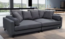 116"L x 58"D Modern Extra Depth Fabric Sectional Sofa S777B (Custom Options)