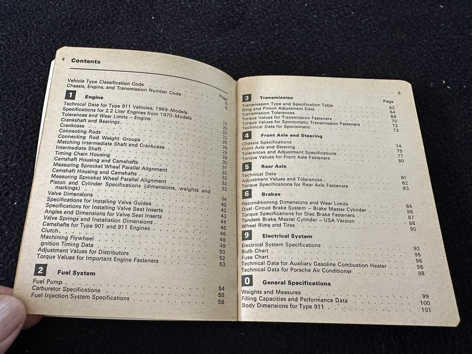 Porsche 911 T E S 1969-1971 libro de especificaciones técnicas 911T 911E 911S 1970 Foto 3 de 4