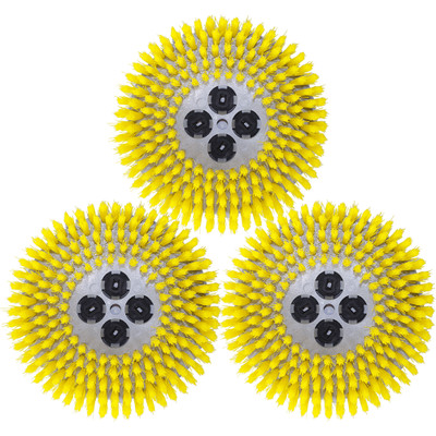 19'' Cimex Yellow Polypropylene Soft Brushes Set of 3 Fits 48 Series Machine 4803
