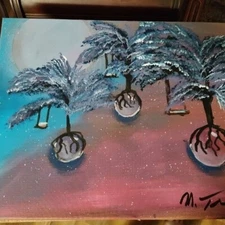 Space Swings, Acrylic Painting - 16x20 Hand Painted Artwork on Canvas