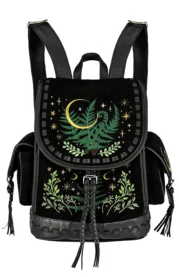 Restyle Gothic Goth Rucksack Tasche Schultasche Backpack schwarz Herbal