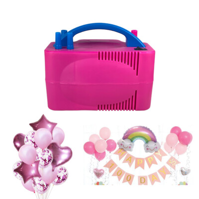 Electric Balloon Inflator Pump Portable High Power Two Nozzle Color Air Blower