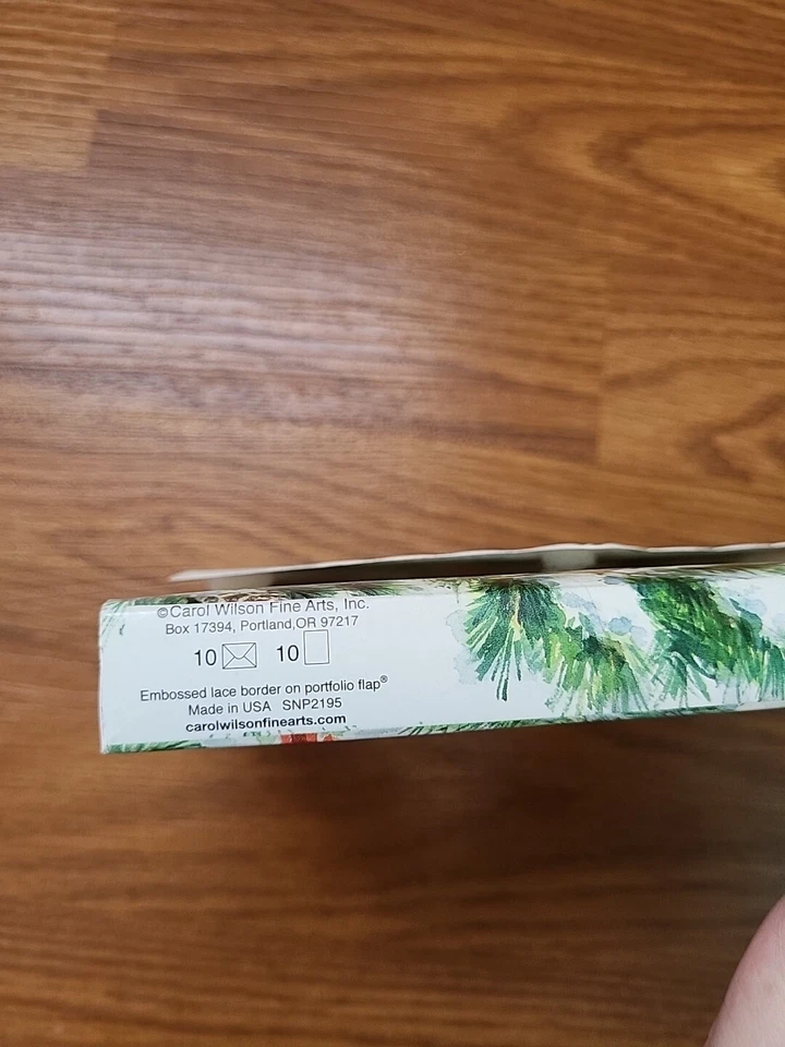 Carol Wilson Christmas Cardinals 10 Embossed Note Card and Envelope Set 5”x 7" - Image 3 of 4