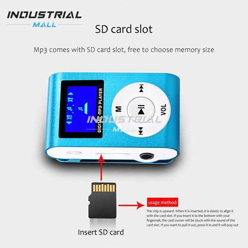 MP3 Player Unterstützung Micro SD TF Karte tragbar Mini mit Clip-on Stereo LCD Bildschirm - Bild 9 von 17
