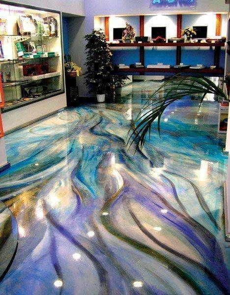 Metallic pearl epoxy clearance floor
