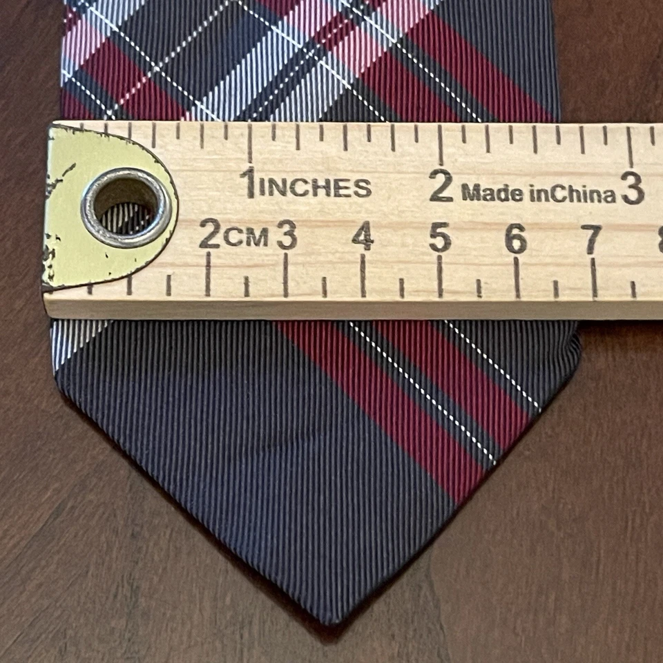 Corbata de cuello vintage estructura gris roja 100 % seda para hombre hecha en China Foto 4 de 4