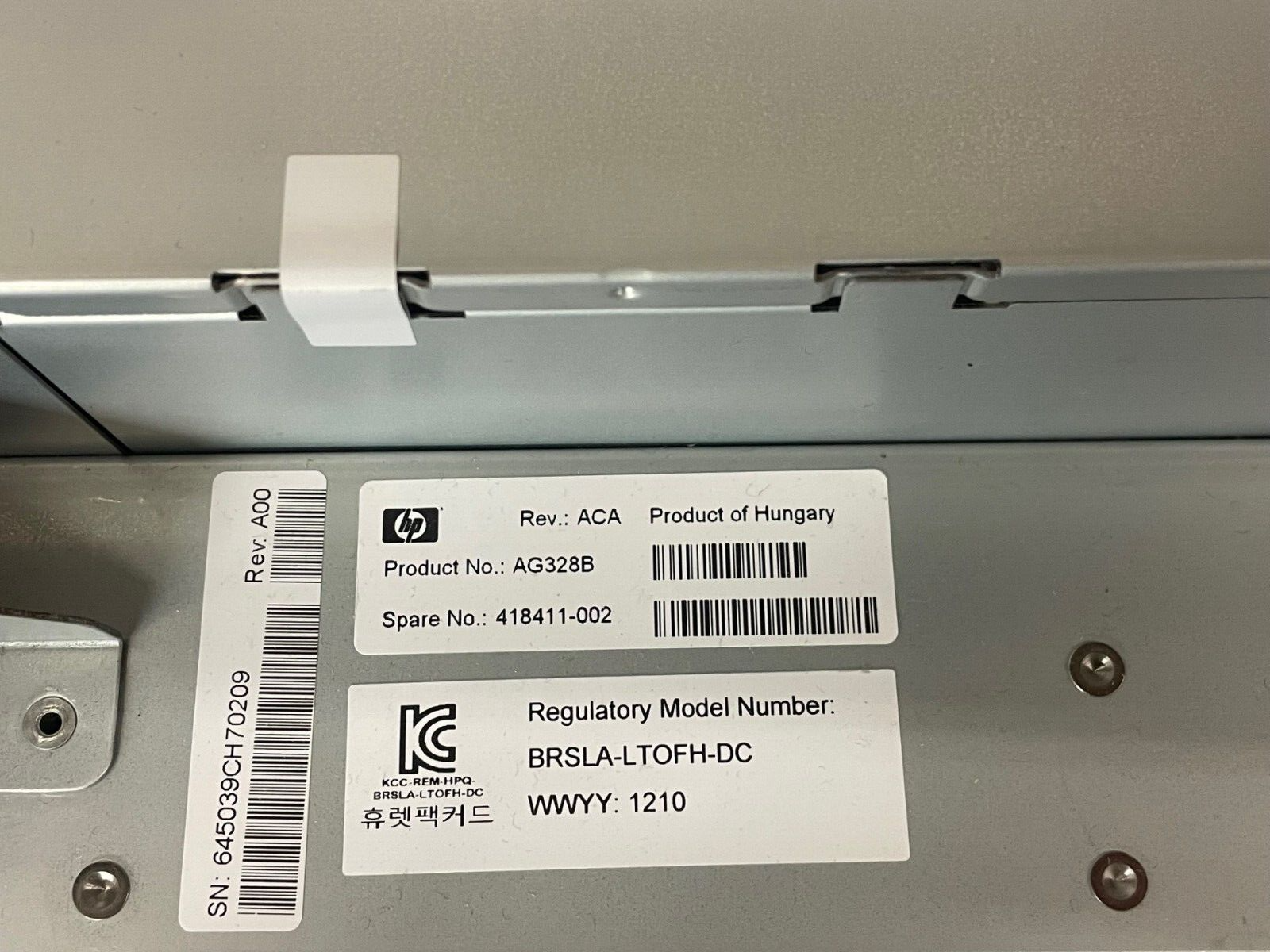 AG328B HP MSL2024/4048/8096 LTO-3 Ultrium 960 4Gb FC Drive 418411-002 ...
