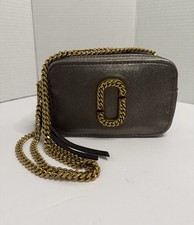 Marc Jacobs The Glam Shot Metallic Leather -Gold Chain Camera Crossbody Bag